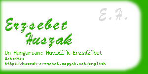 erzsebet huszak business card